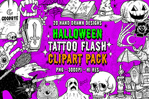 HALLOWEEN TATTOO FLASH Clipart