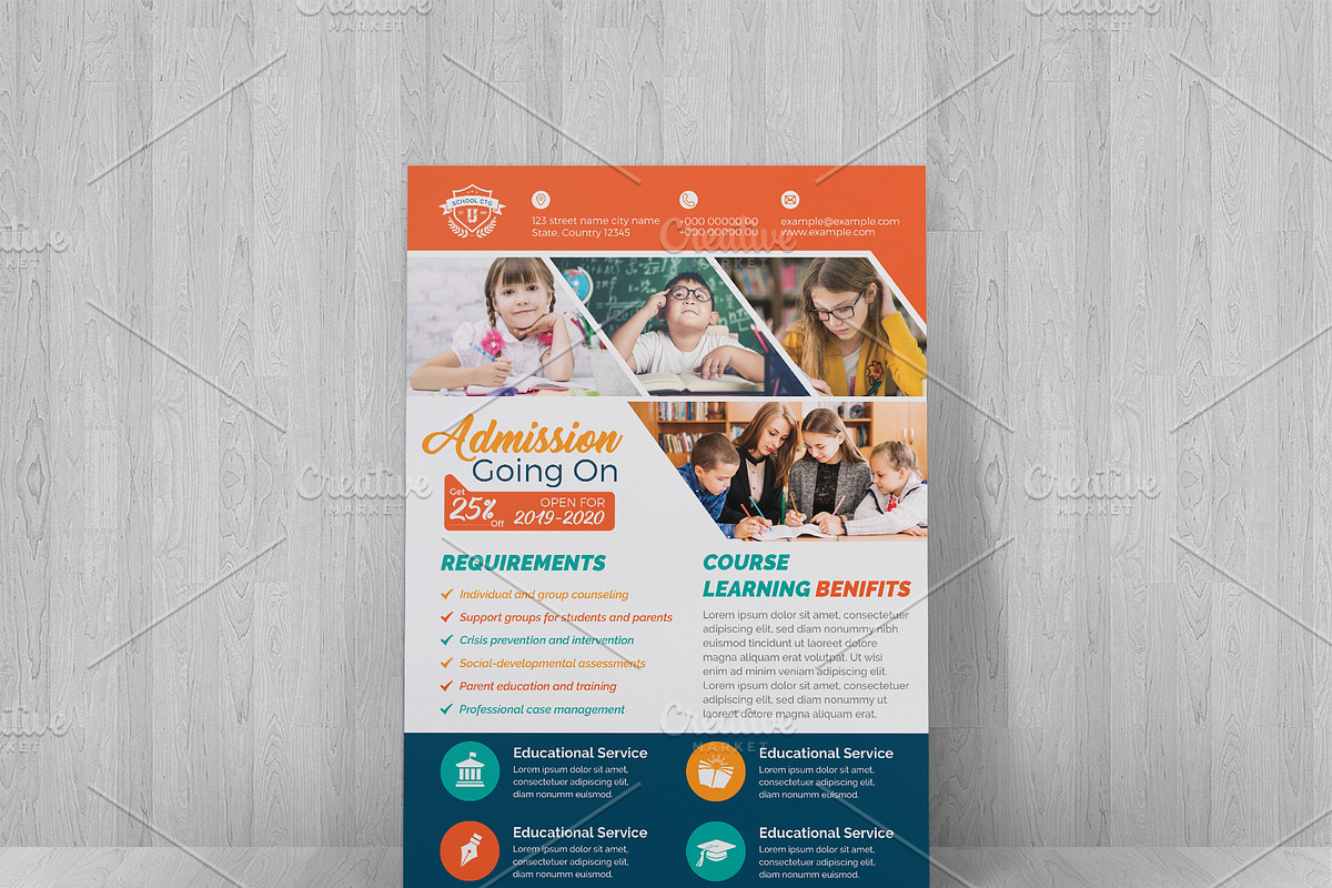 Kids School Flyer, a Flyer Template by Cristal Pioneer (Photo 2 of 3)