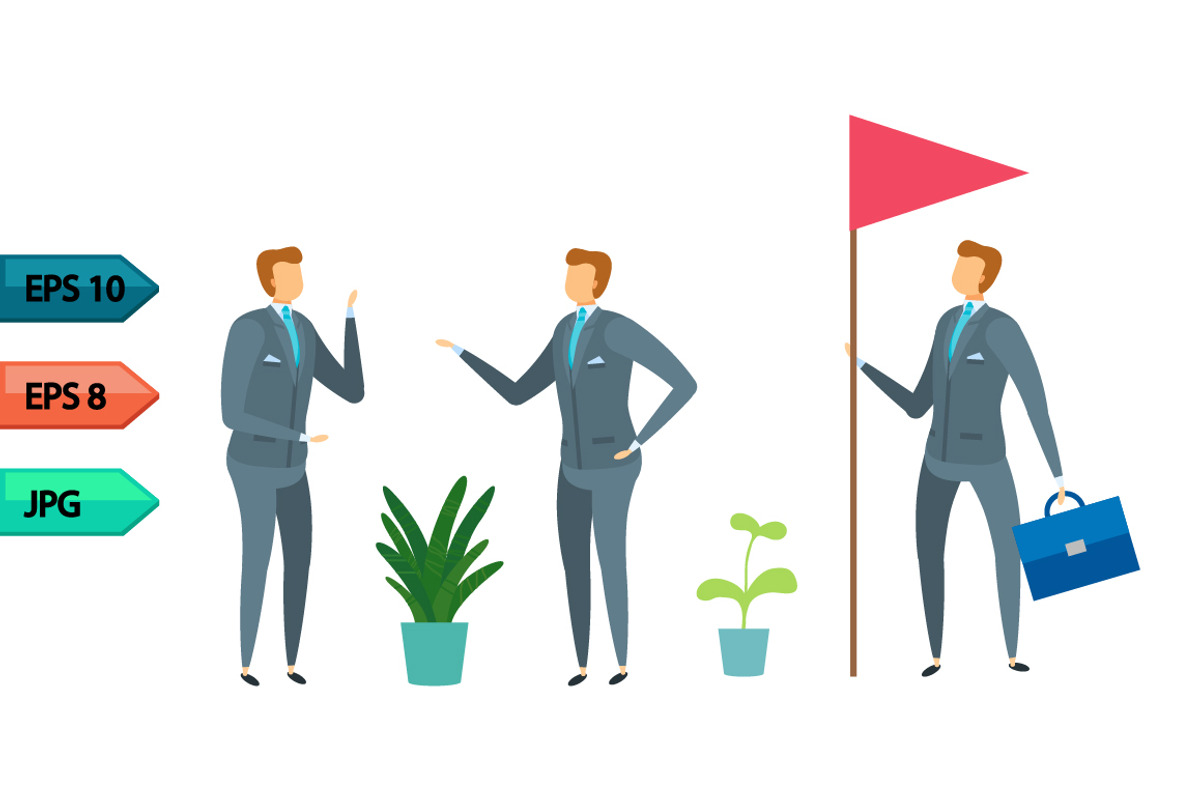 Vector business character poses set, an Object Graphic by julia_musdotter (Photo 5 of 11)
