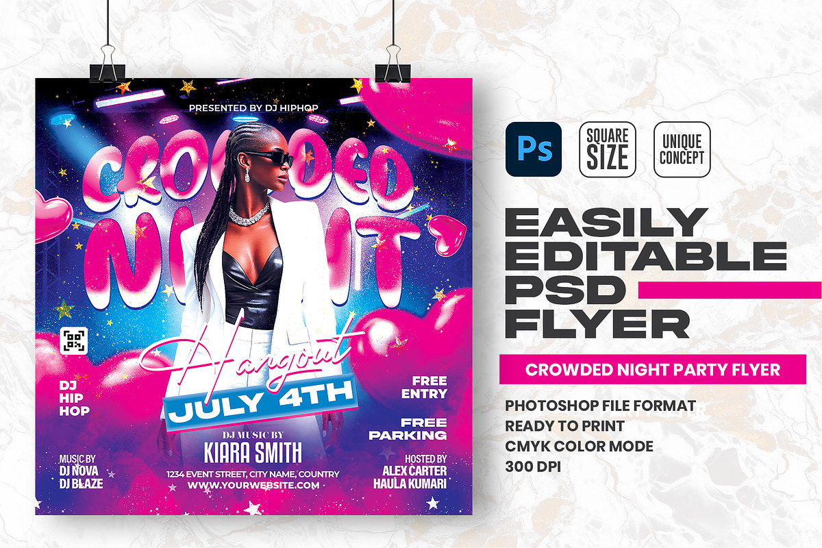 Crowded Night Party Flyer Design, a Flyer Template by Shajib Shikder (Photo 1 of 2)
