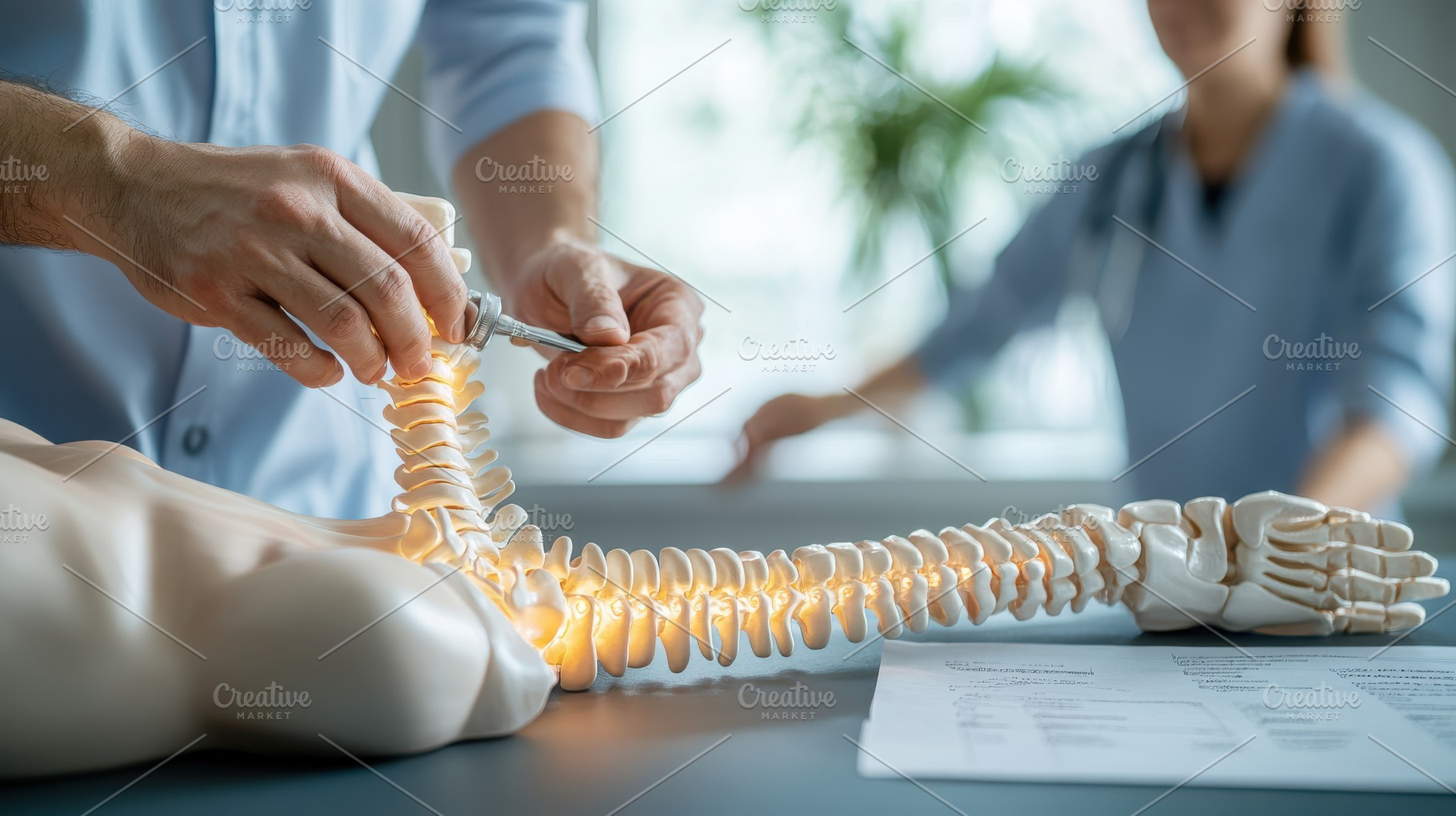 Spinal adjustment: A healthcare work, a Health & Medical Photo by Pixeness Studio