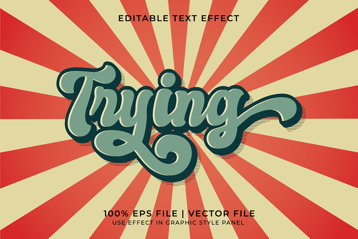 Trying Vintage Text Effect Bundle, a Layer Style Add-On by WM48 Shop (Photo 3 of 10)
