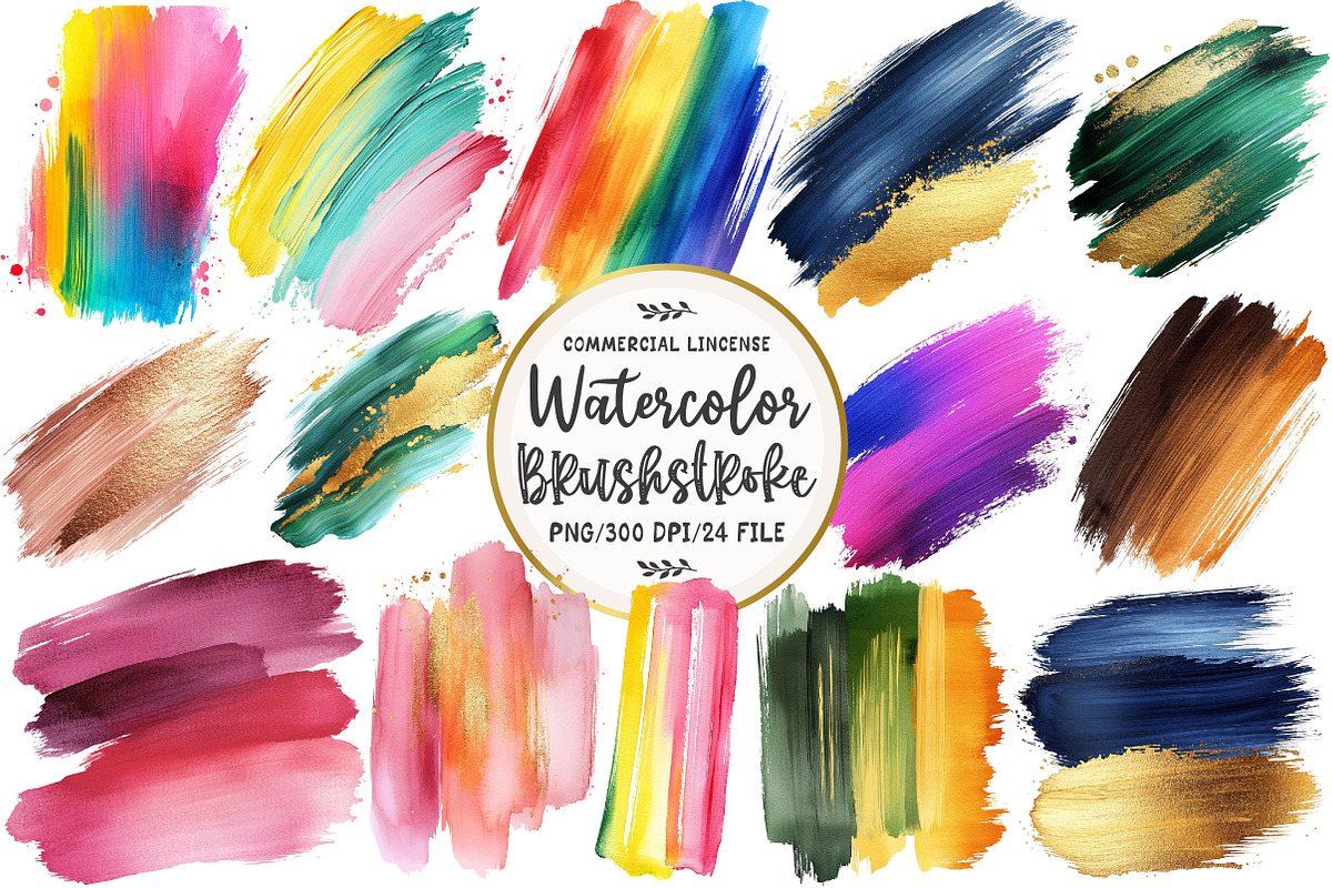 Colorful Brushstroke Clipart, an Illustration by OK Design (Photo 1 of 5)