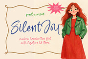 Silent Joy Modern Handwritten Font, a Script Font by Letterena Studios Script (Thumbnail 1 of 20)