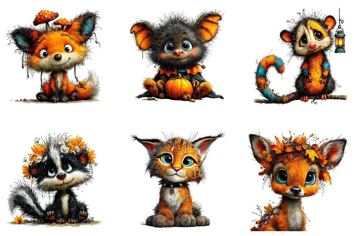 Creepy Cute Woodland Animals, a Seasonal Illustration by CreationArt (Photo 5 of 5)