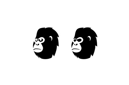 Gorilla Monkey Head Vector Logo