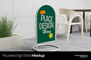Rounded Sign Stand Mockup, a Product Mockup by graphicook (Thumbnail 1 of 4)