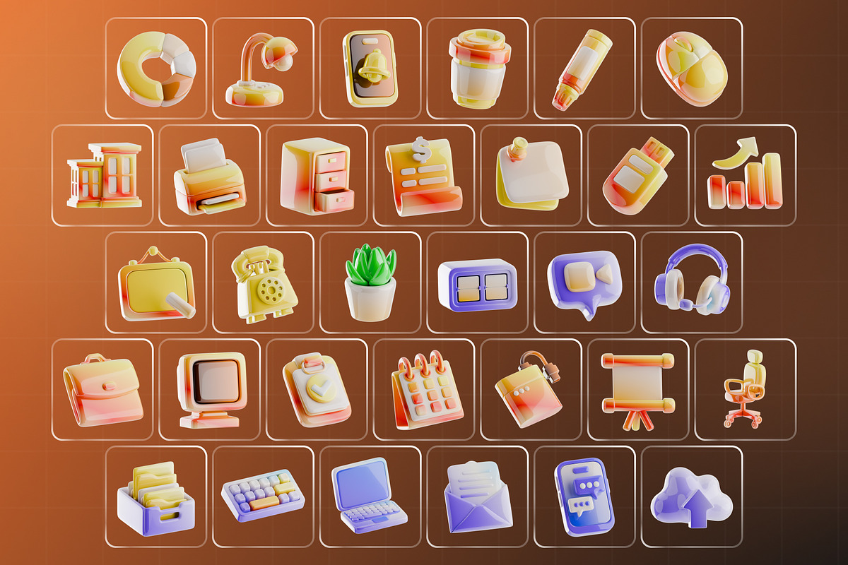 Office Tools 3D Icon Pack, an Object 3D Model by Haps Space (Photo 4 of 4)
