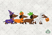 Cute Halloween Dachshund Dog PNG, an Illustration by Craft Nest (Thumbnail 1 of 6)