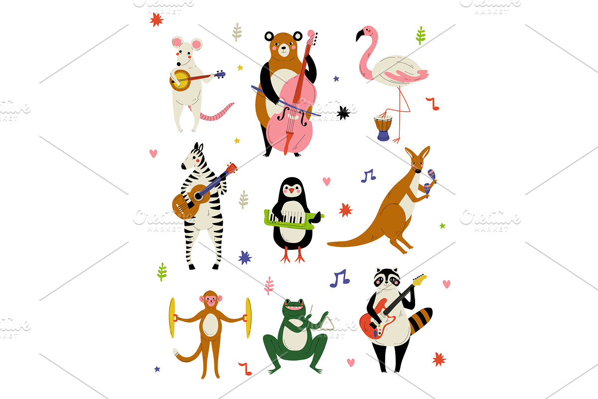 Collection of Cute Cartoon Animals, an Animal Illustration by TopVectors