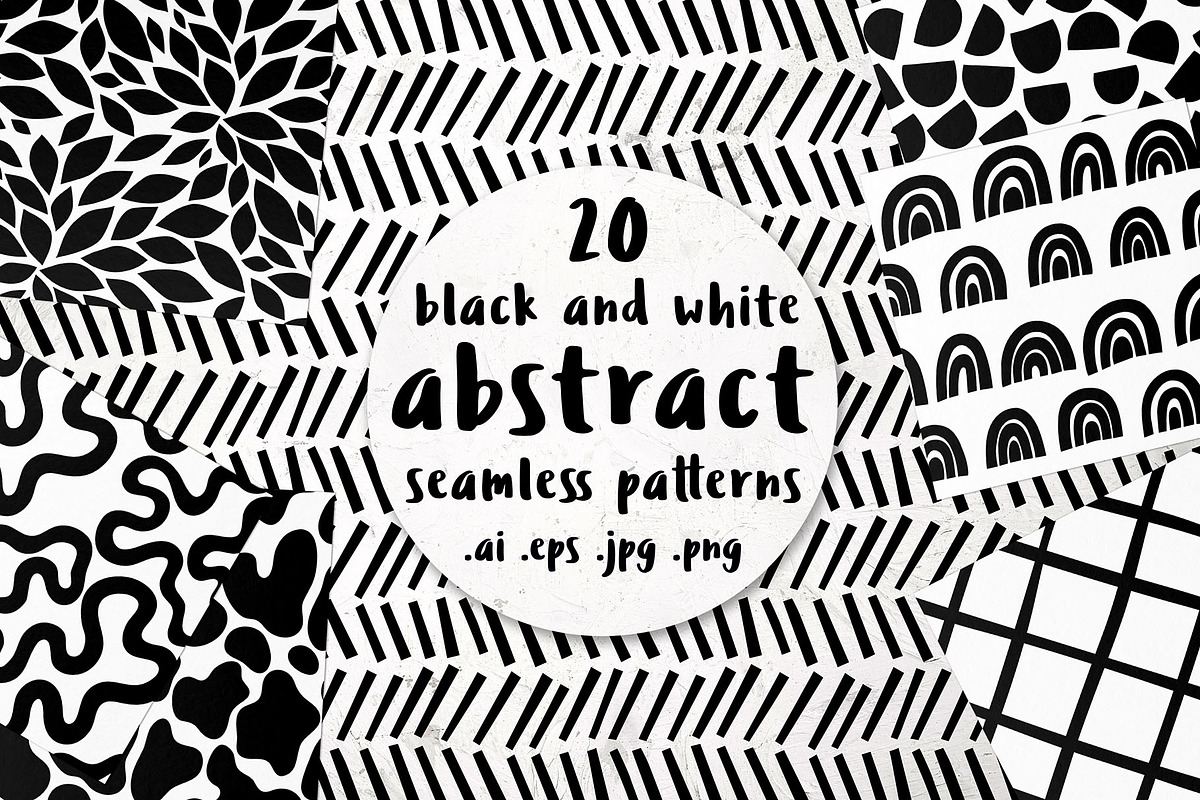 Black and white abstract patterns, a Pattern Graphic by pineart (Photo 1 of 5)