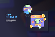 3D eCommerce Icon Set, an Object 3D Model by Flat Icons (Thumbnail 2 of 8)