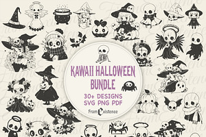 Kawaii Halloween SVG Bundle