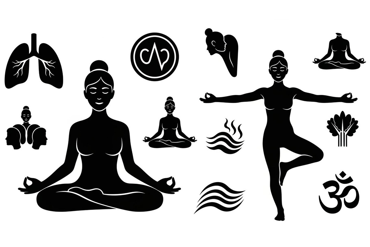 Yoga Meditation Silhouette Vector Bu, an Illustration by Artivon (Photo 15 of 40)