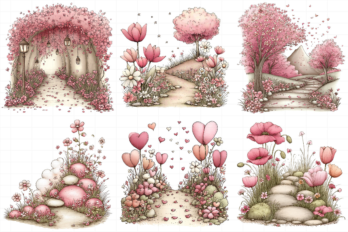 Spring Flowers Pathway Clipart, an Illustration by Daily.Designs (Photo 8 of 8)