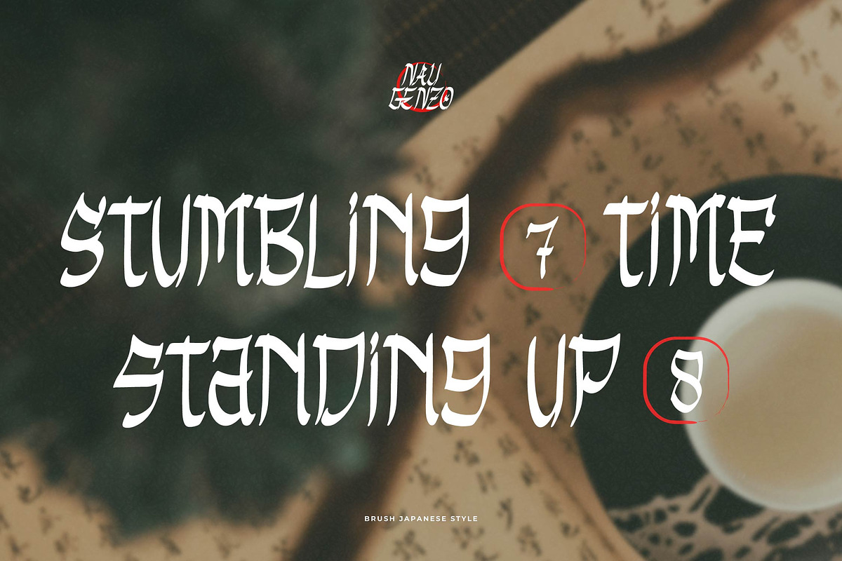 Nau Genzo | Brush Japanese Style, a Handwritten Font by Denustudios (Photo 4 of 14)