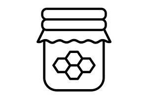 Honey Jar Line Icon, an Icon by Pexelpy