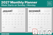 2027 Monthly Planner (MP049-27), a Stationery Template by mikhailmorosin (Thumbnail 1 of 3)