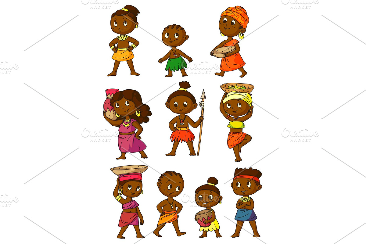 African people set isolated on white, a Person Illustration by ...