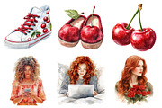 Red Cherry Planner Clipart, an Illustration by Daily.Designs (Thumbnail 4 of 5)