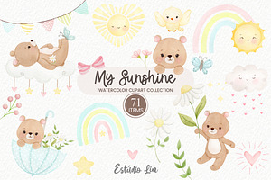My sunshine Watercolor clipart