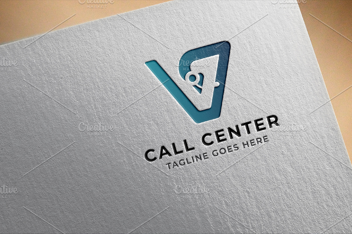 V Letter Call Center Logo Template, a Social Media Template by arslantanoli (Photo 2 of 4)