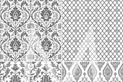 Charcoal Gray Toile Digital Papers, a Pattern Graphic by Maishop (Thumbnail 2 of 7)