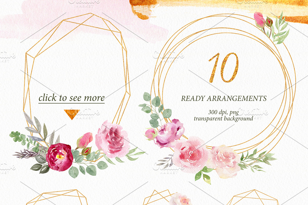 Gold & watercolor collection, a Texture Illustration by Elegantia (Photo 7 of 13)