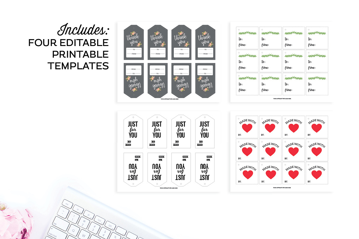 Gift Tag Templates for Illustrator, a Templates & Theme by Michelle Hickey Design (Photo 2 of 5)