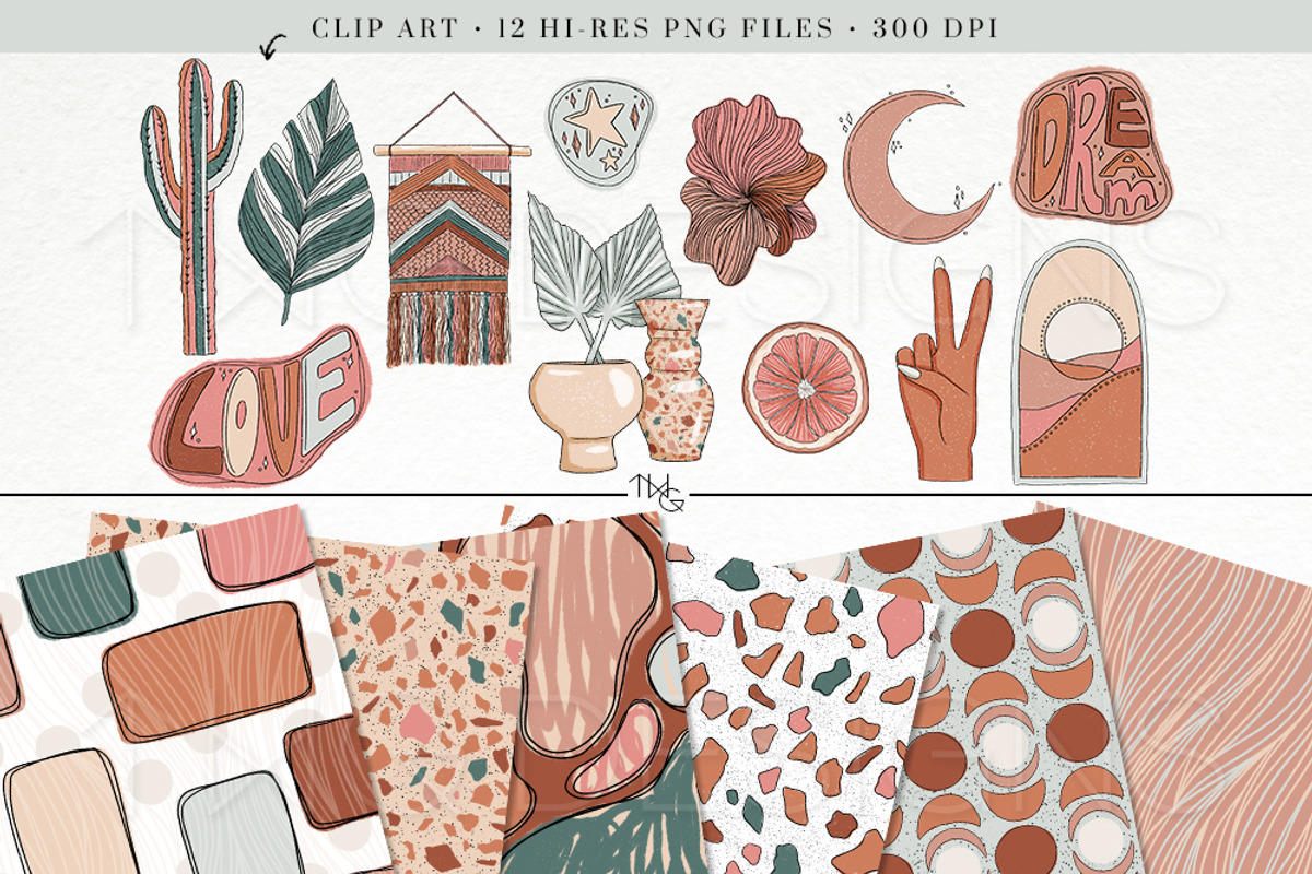 Abstract Desert Clip Art & Papers, an Illustration by TWG Designs (Photo 3 of 3)