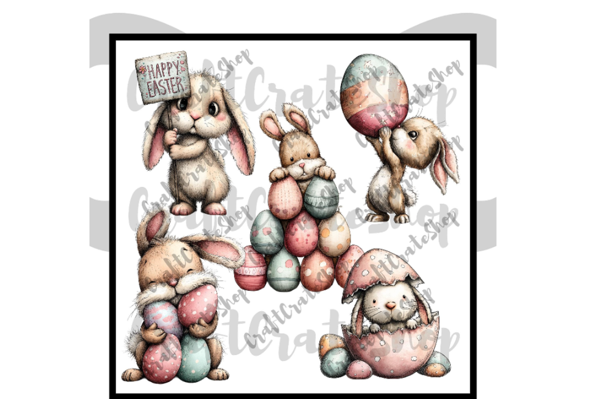 Whimsical Bunny Easter Clipart, an Illustration by CraftCrateShop (Photo 7 of 8)