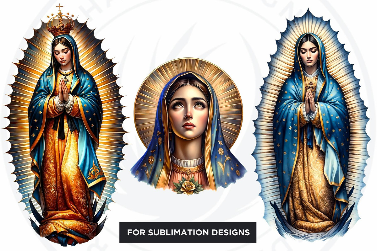 Watercolor Lady of Guadalupe Clipart, a Person Illustration by ThatsDesignArt (Photo 5 of 10)