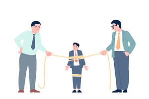 Employee tied. Metaphor of, a Finance Illustration by LadadikArt