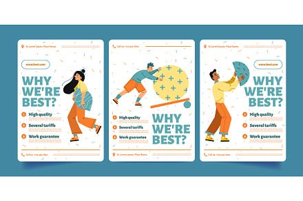 Set of company promo flyers, vector, a Person Illustration by art PVP - market