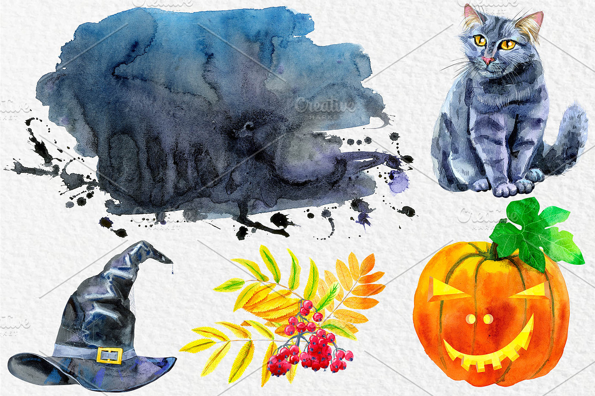 Orange and black Halloween, an Animal Illustration by Watercolor fantasy (Photo 4 of 9)