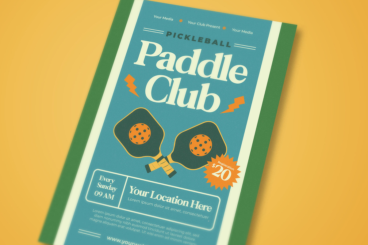 Pickleball Padle Club Flyer, a Flyer Template by megarez (Photo 3 of 3)