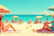 Retro Beach Vibes Photo Pack 4, a Person Photo by adenpinkstore (Thumbnail 5 of 5)