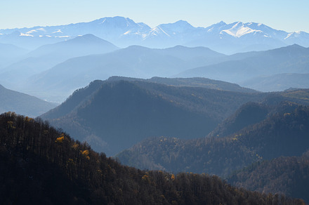 Panoramic view on mountain layers