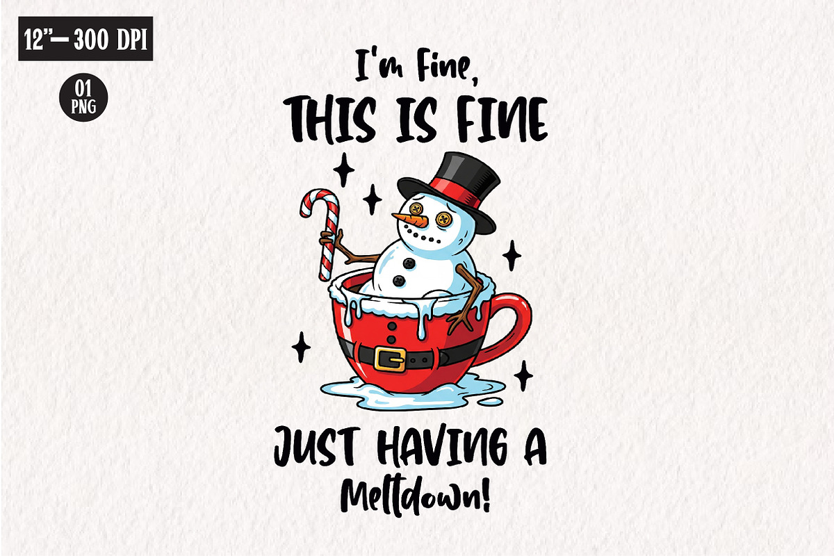 Funny Christmas Sarcastic Snowman Pn, an Illustration by CreationArt (Photo 1 of 4)