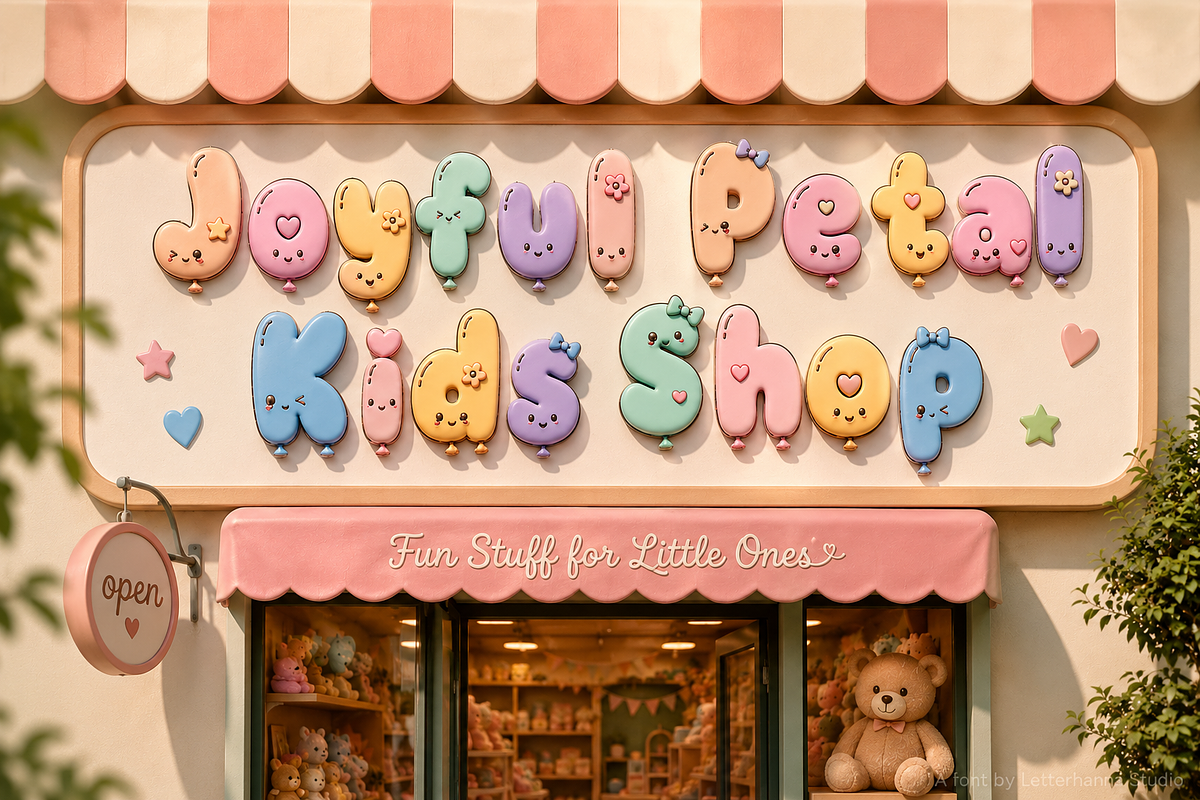 Cloudwink : A Playful Balloon Font, a Handwritten Font by Letterhanna Studio (Photo 2 of 9)