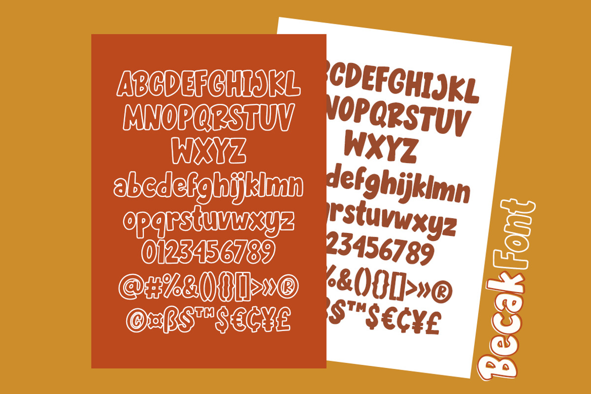 Becak - Solid & Outline Font, a Font by Weape Studio (Photo 9 of 9)