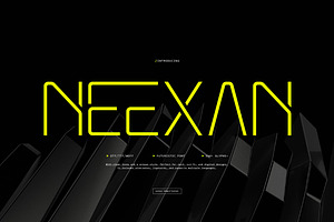 Neexan | Futuristic Font, a Font by Denustudios