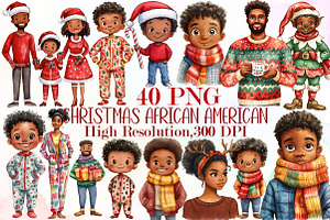 Christmas African American Clipart, an Illustration by Sublimation Artist