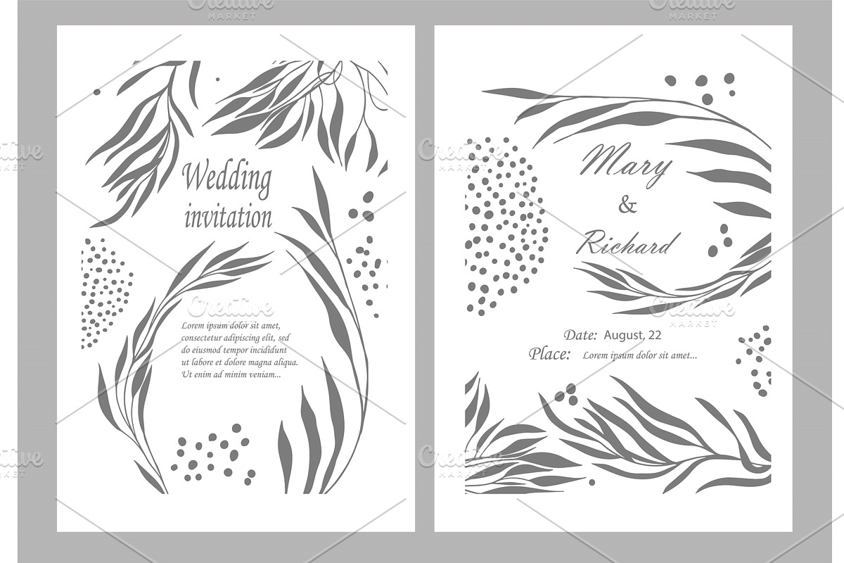 Beautiful wedding invitation card, a Texture Illustration by Nenahliadava Design