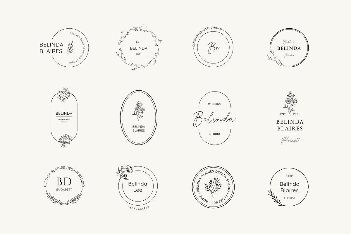 Minimal Flowers Logo Bundle, a Branding & Logo Template by Anatartan Design (Photo 4 of 12)