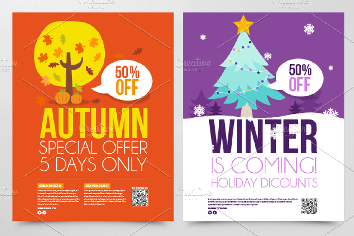 4 Seasons Posters (Mock-Up), a Flyer Template by himoki (Photo 3 of 5)