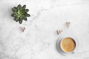 Coffee & succulent on marble 24-0015, a Food & Drink Photo by Garlic Friday Design (Thumbnail 2 of 2)