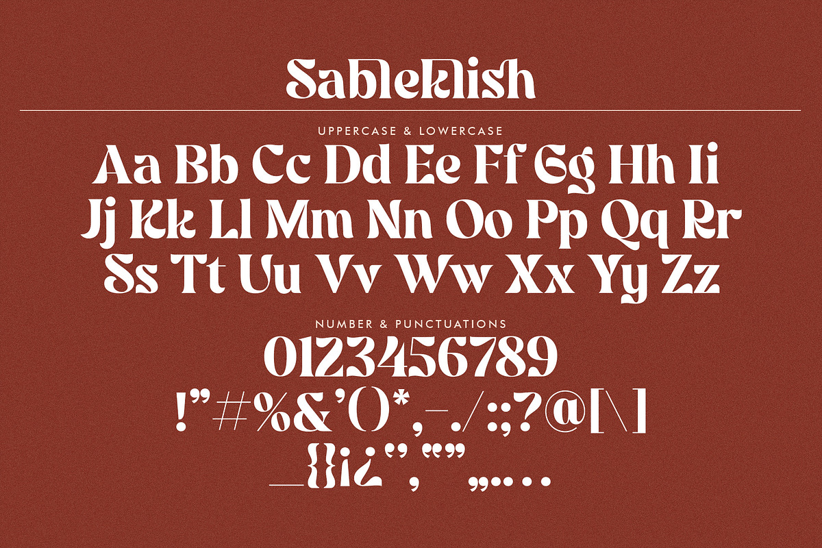 Sableklish - Unique Serif Display, a Serif Font by Mokatype Studio (Photo 5 of 10)