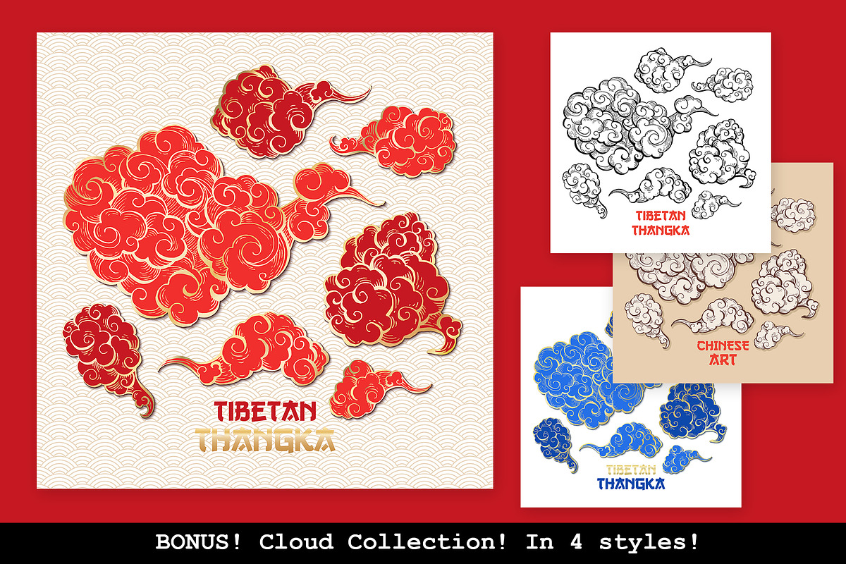 Chinese Dragon Vector Illustrations, a Background Graphic by ilonitta (Photo 9 of 14)