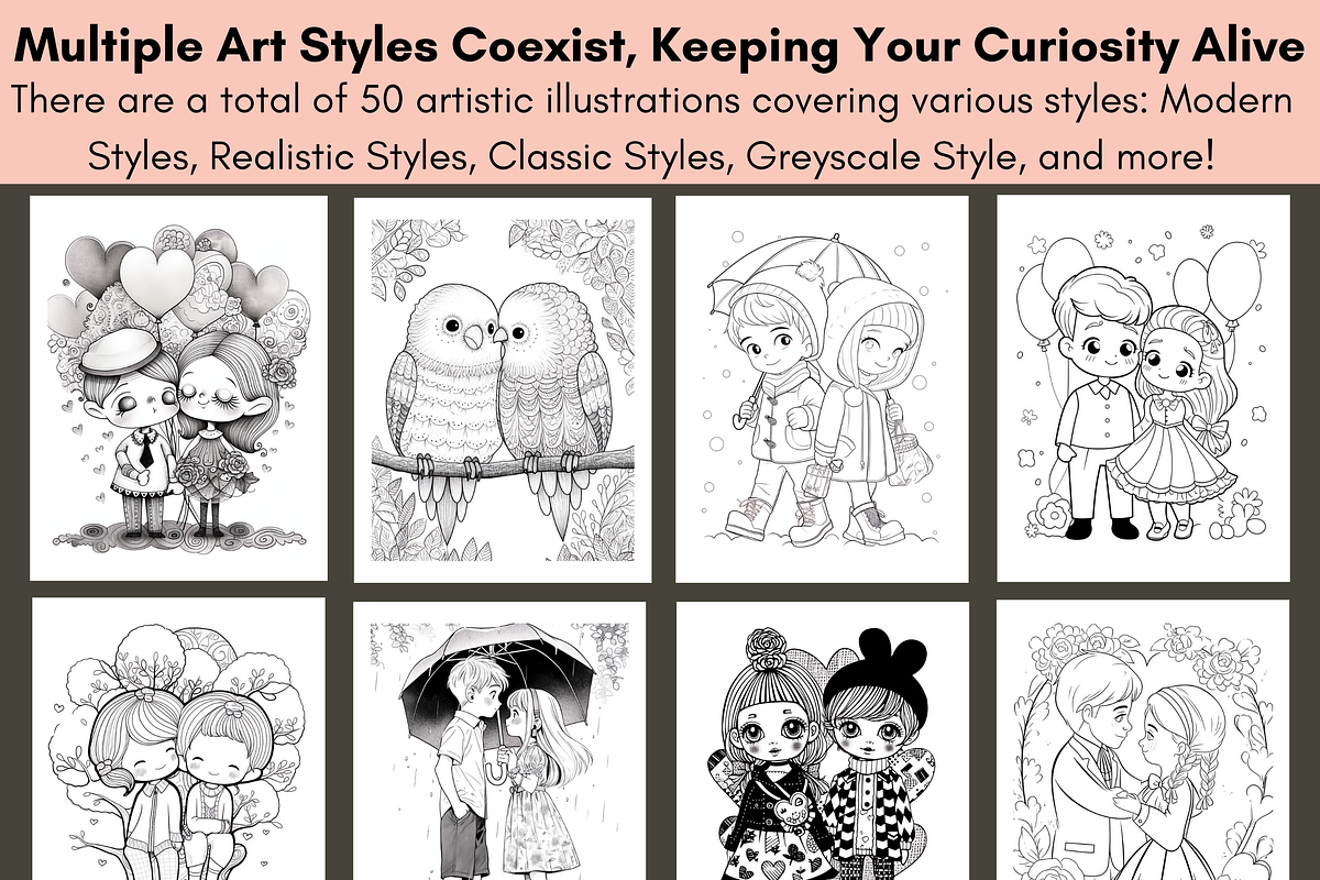 Valentine's Day Coloring Book Kids, a Seasonal Illustration by LA Design (Photo 2 of 10)